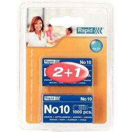 Blister de 2000 + 1000 agrafes Rapid n° 10
