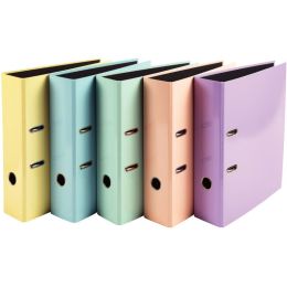 Carton de 10 classeurs à levier AQUAREL dos 8 cm, coloris assortis