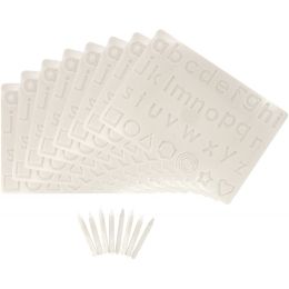 Lot de 8 plateaux lettres minuscules + 8 stylets