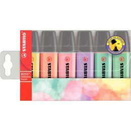 Pochette de 6 surligneurs Boss pastels assortis