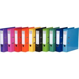 Lot de 10 classeurs à levier IDERAMA dos 7 cm, pour format A4, coloris assortis