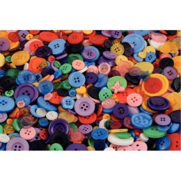 Sac de 450 boutons plastique couleurs assorties environ  200 gr.  8mm à 30 mm