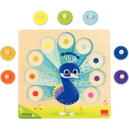Encastrement à boutons 9 pièces, le paon en couleurs