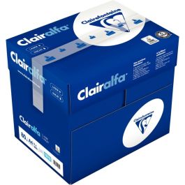 Carton de 5 ramettes de 500 feuilles format A4 80g blanc CLAIRALFA