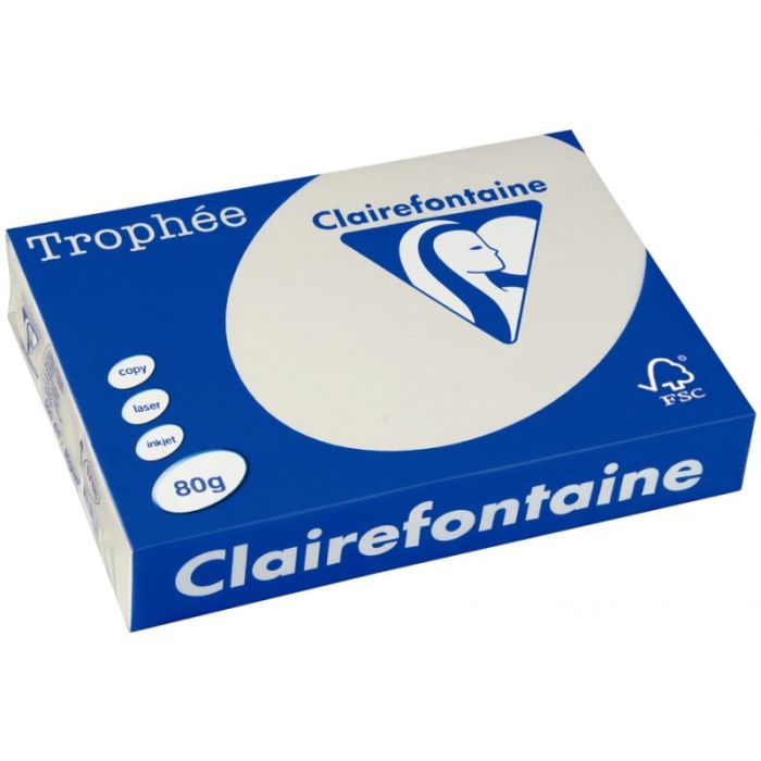 Carton de 3 ramettes format A3 80g gris CLAIREFONTAINE Papiers reprographiques couleur 80g