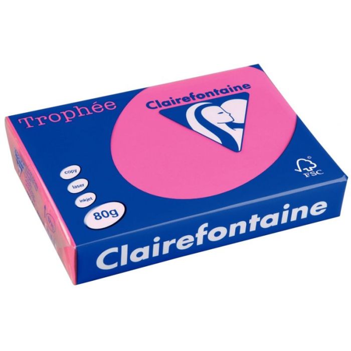 Carton de 3 ramettes de 500 feuilles format A3 80g fuchsia CLAIREFONTAINE Papiers reprographiques couleur 80g