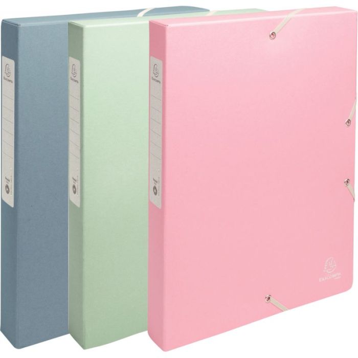 Boite de classement en carte recyclée AUTENTIK dos 4 cm, coloris assortis Boites de classement carton