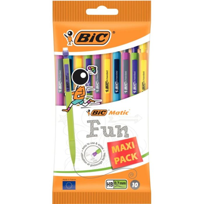 Blister de 10 portemines Matic Fun 0,7mm assortis Porte mines jetables