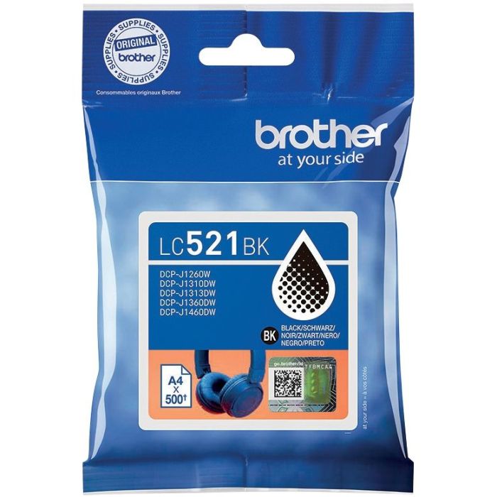 Brother CASQUE cartouche d'encre noire authentique LC521BK Consommables brother marque
