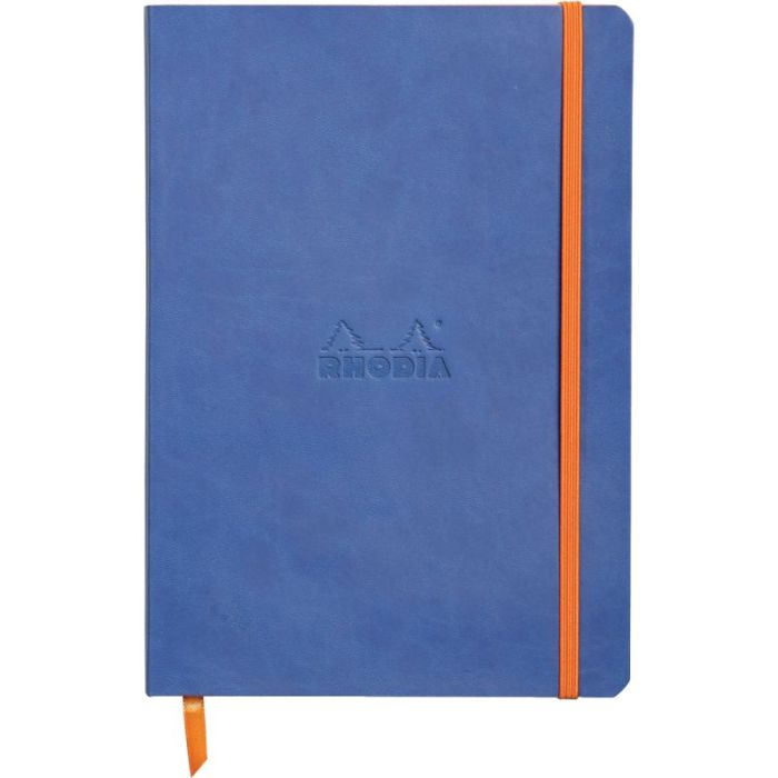 Carnet 160 pages RHODIARAMA format A5, 5x5, couverture souple en simili cuir, bleu saphir Carnets brochures