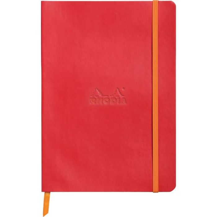 Carnet 160 pages RHODIARAMA format A5, 5x5, couverture souple en simili cuir, rouge coquelicot Carnets brochures
