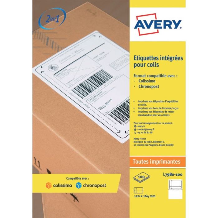 Paquet de 100 étiquettes pour colissimo format 120 x 164mm Etiquettes pour usage specifique