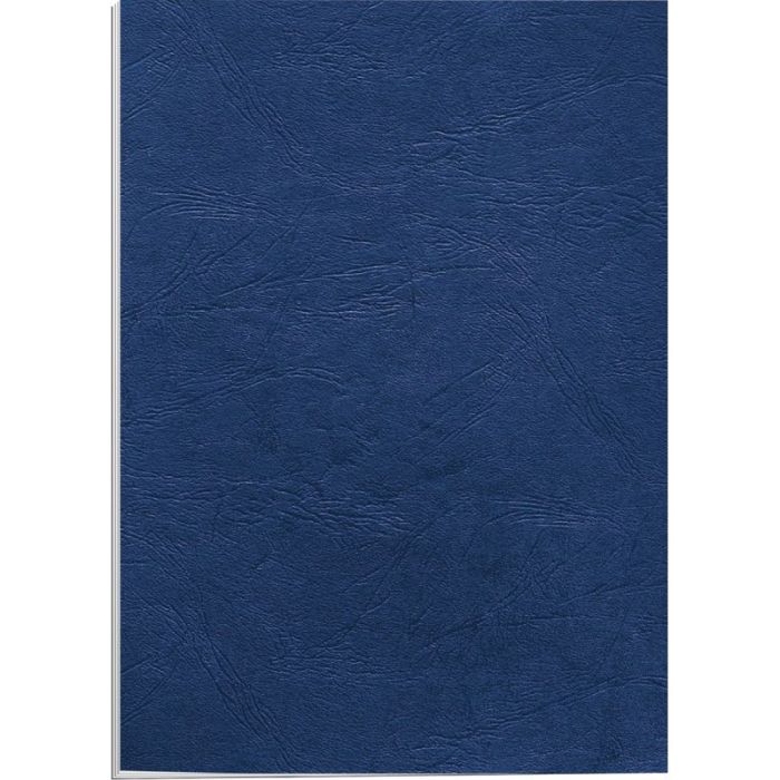 Paquet de 100 couvertures grain cuir Delta 250g A4 bleu Couvertures perforeliure