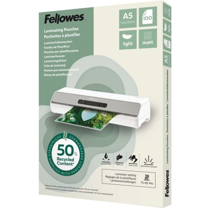 Boîte de 100 pochettes de plastification mates A5 80 microns Poch & access pour plastif. a chaud