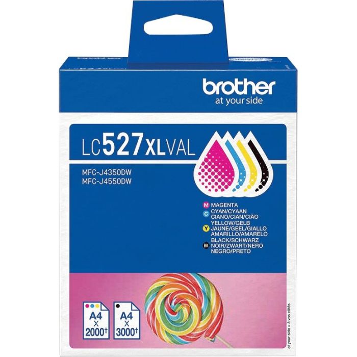 Brother SUCETTE  lot 4 cartouches encre noire, cyan, magenta, jaune authentique LC527XLVAL Consommables brother marque