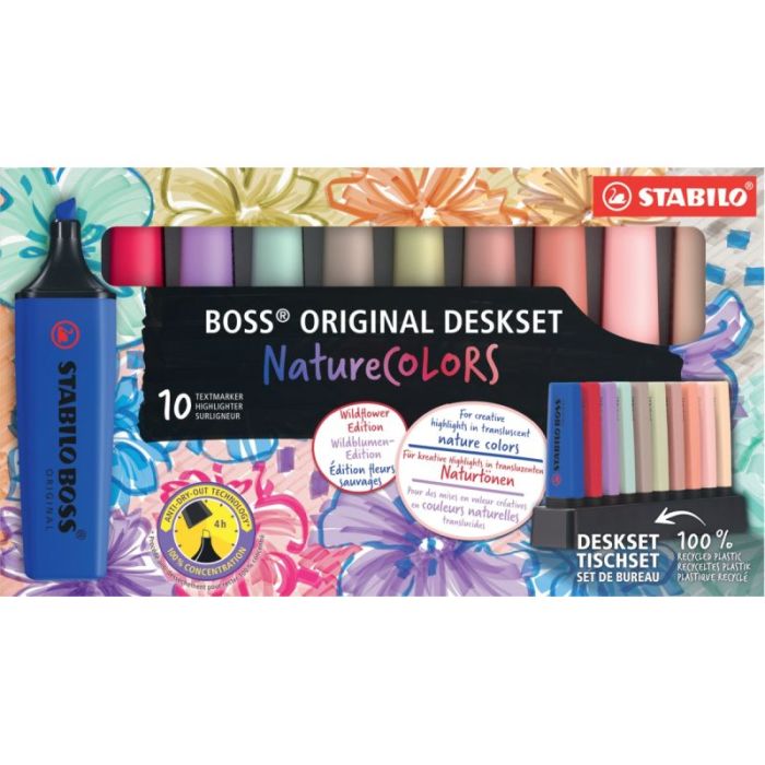 Set de 10 surligneurs Boss Flowers Surligneurs larges