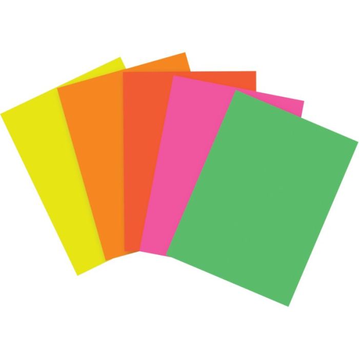 Paquet de 25 feuilles affiche 90 grammes format 40x60cm fluo assortis Papiers affiches fluo