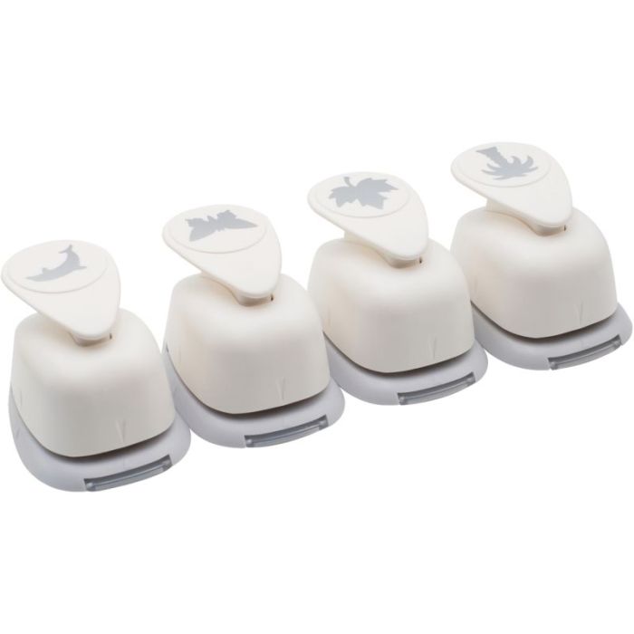 Lot de 4 perforateurs déco thème nature assortis Perforateurs deco