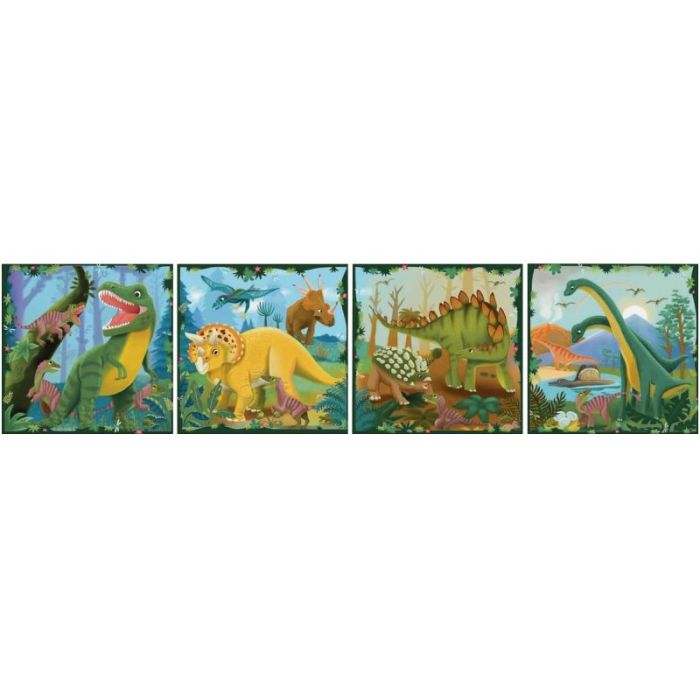Boite de 4 puzzles UP progressifs, les dinosaures Puzzles plus de 40 pieces