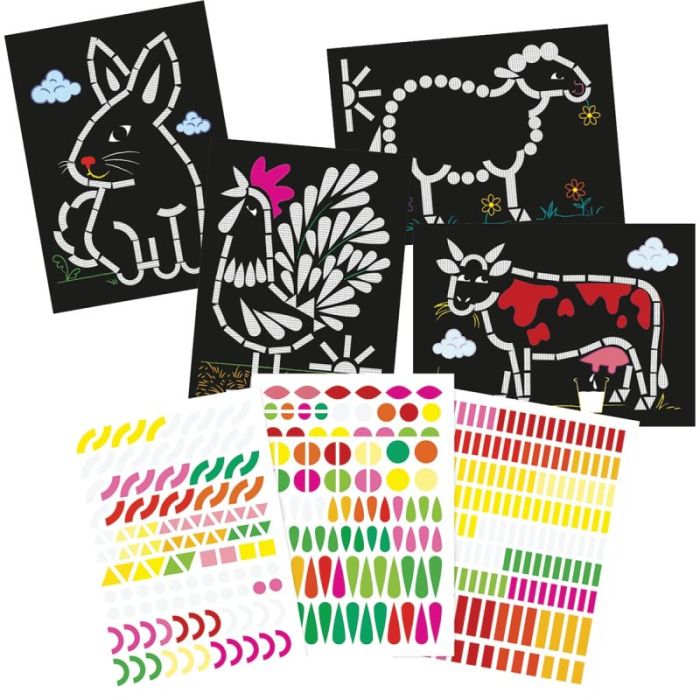 Ateliers gommettes animaux ferme Gommettes