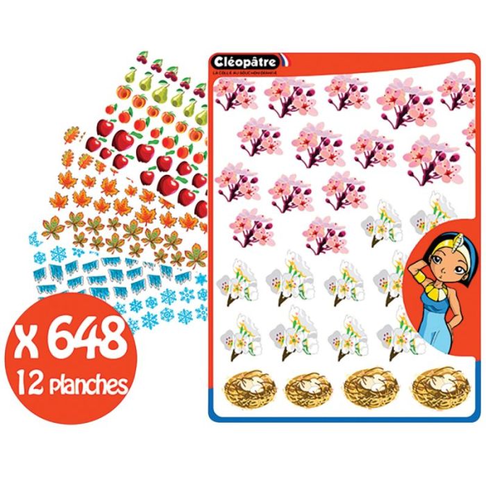 Lot de 12 planches gommettes 4 saisons Gommettes