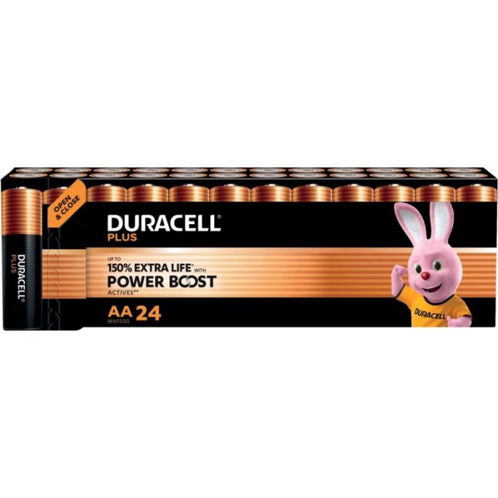 Boite 24 piles 1.5V PLUS POWERBOOST AA /  LR06 / MN1500 Piles batons et piles plates