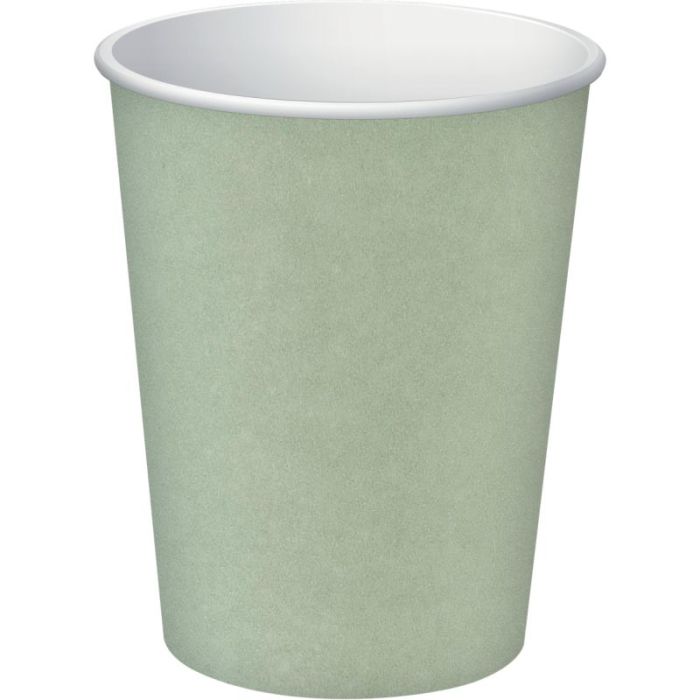 Paquet de 15 gobelets en carton 20CL vert Olive Vaisselles jetables