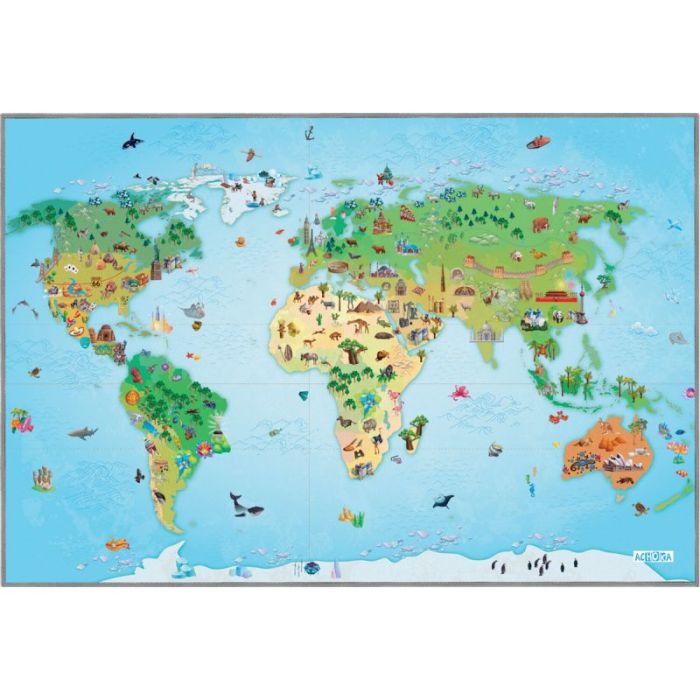 Tapis du monde 200x140cm Tapis geants de jeux et de regroup.