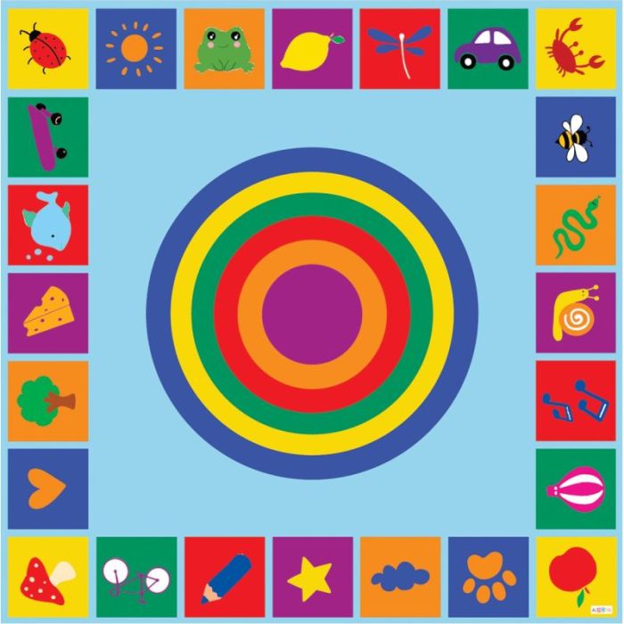 Tapis colors 200x200cm Tapis geants de jeux et de regroup.