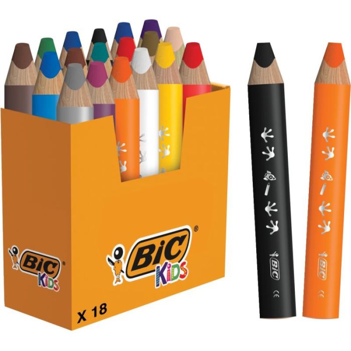 Pot de 18 crayons multisurface Baby assortis Crayons effacables a sec