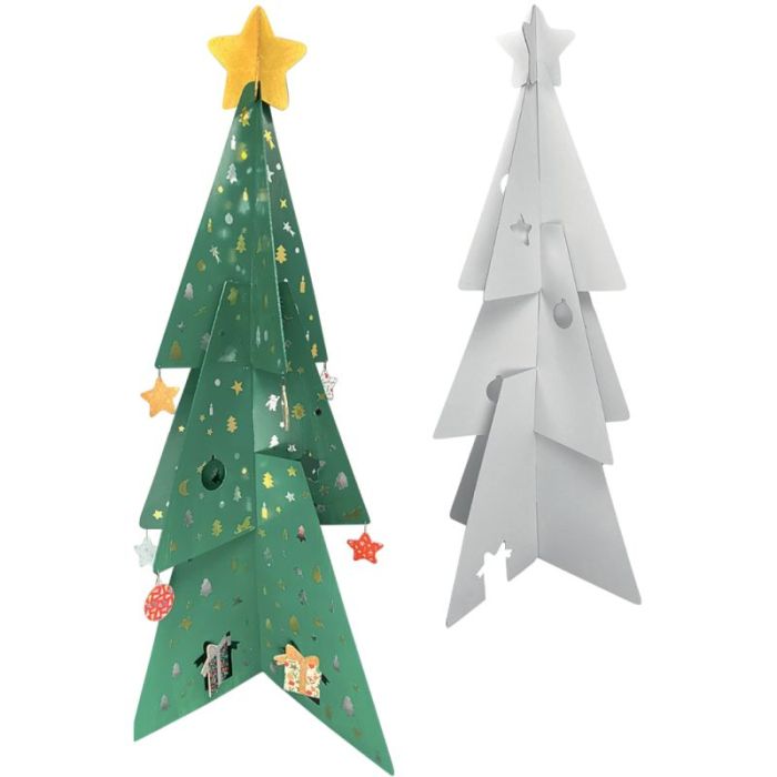 Sapin de noël géant en carton blanc a monter Objets en carton a decorer