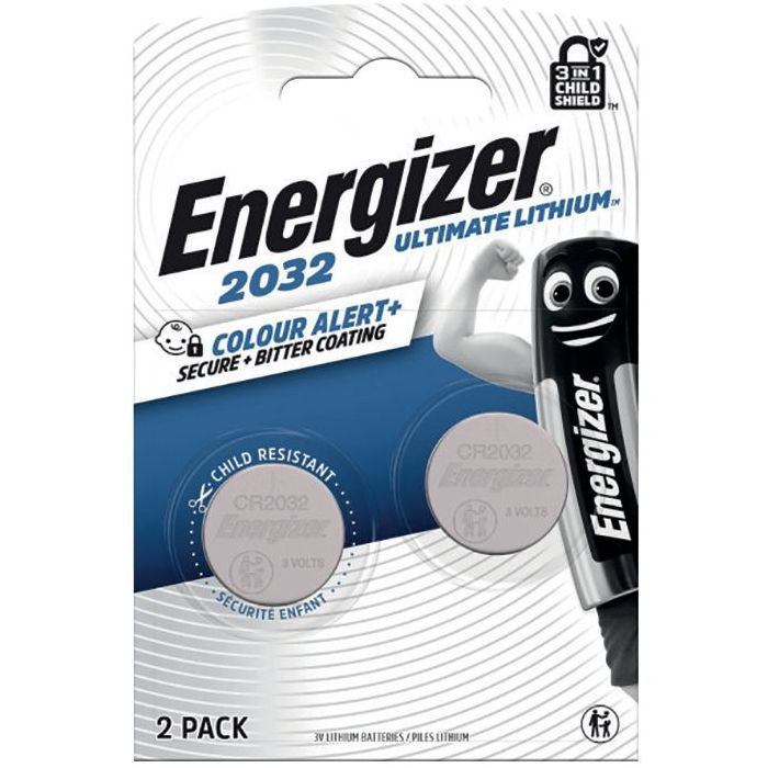 Blister 2 Piles Energizer Ultimate Lithium 2032 Piles boutons