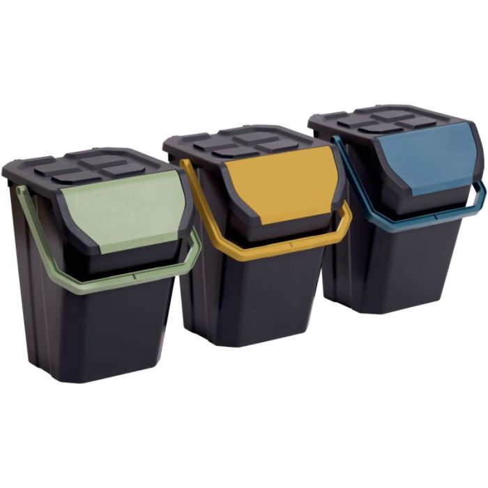Kit 3 poubelles tri sélectif Frida 37 litres Poubelles