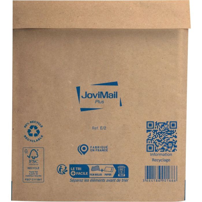 Carton de 100 pochettes bulles papier renforcé 220x260 Pochettes kraft arme