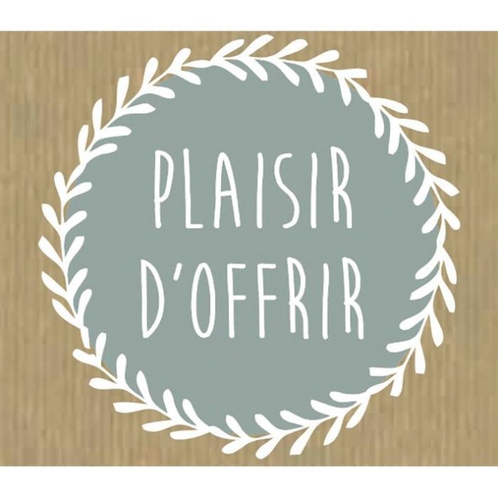 Rouleau de 500 étiquettes célébrations "Plaisir d'offrir" 40x35 mm gris Etiquettes pour usage specifique