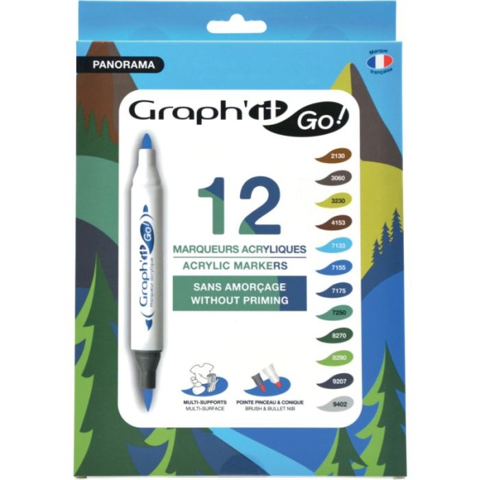 Pochette de 12 marqueurs Graph It Panorama Marqueurs specifiques