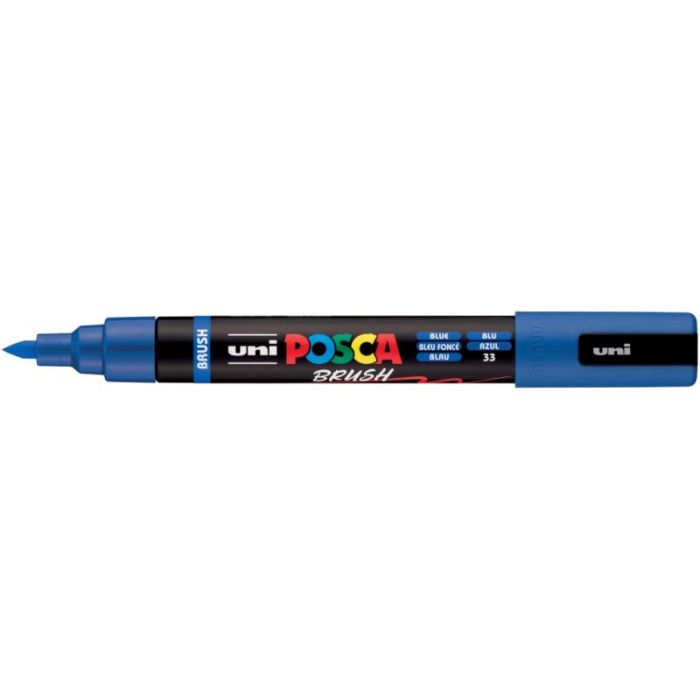 Marqueur Posca pointe moyenne Brush bleu foncé Marqueurs gouache