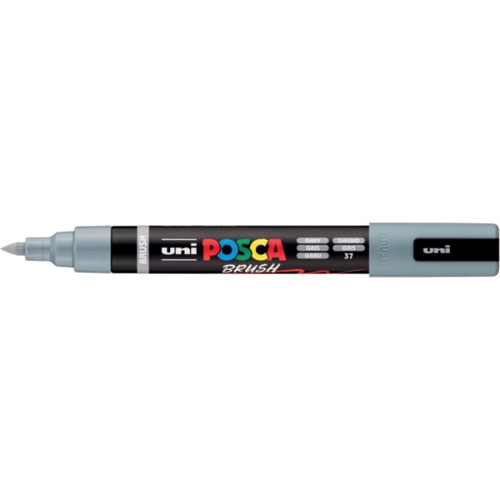 Marqueur Posca pointe moyenne Brush gris Marqueurs gouache