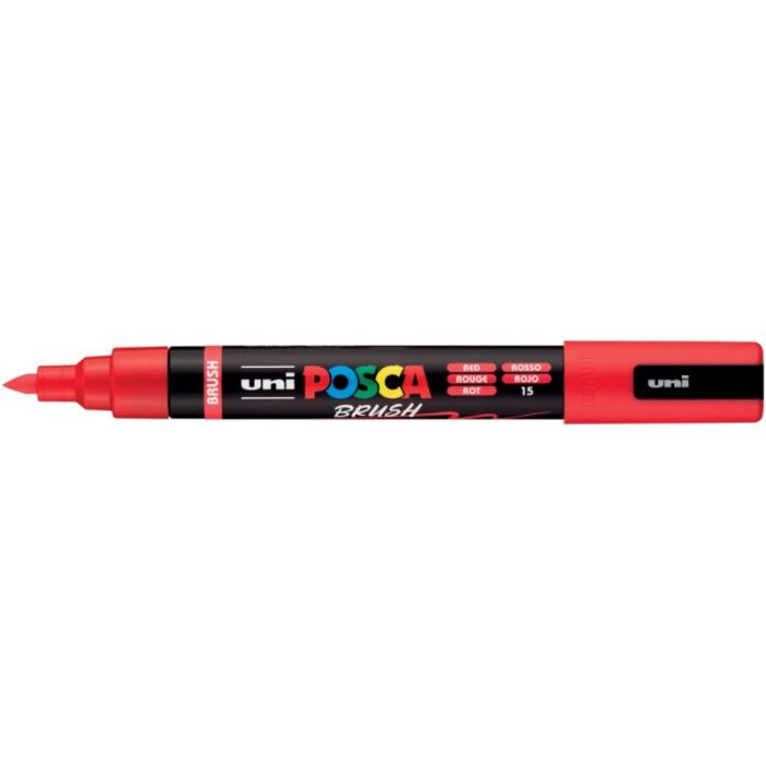 Marqueur Posca pointe moyenne Brush rouge Marqueurs gouache