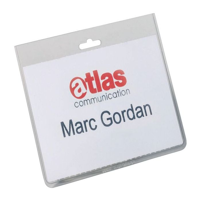 Pochette porte badge 60x90 mm avec perforation sac 5 Badges porte noms