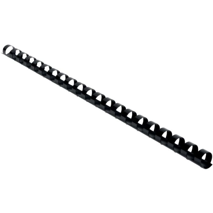 Boîte de 25 reliures plastiques couleur Ø 12mm noir Anneaux plastiques reliure