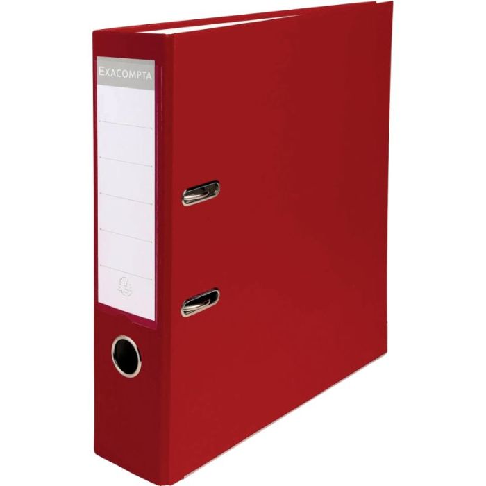 Classeur à levier pour format A4, dos 8 cm, bordeaux Classeurs levier couleur dos large
