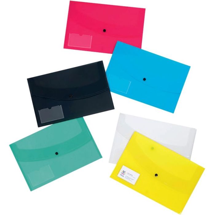 Pochette enveloppe PROPYGLASS en polypropylène pour format A4, coloris assortis Enveloppes en polypro