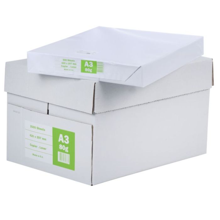 Carton de 5 ramettes de 500f format A3 80g blanc économique Papiers reprographiques blanc 80g