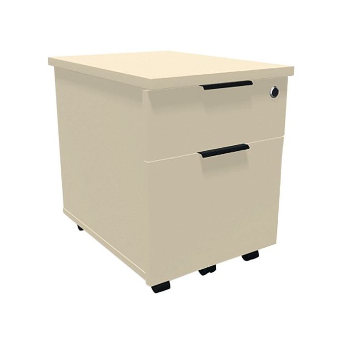 Caisson mobile mélaminé 2 tiroirs Direction plateau beige/corps beige Caissons pour bureau