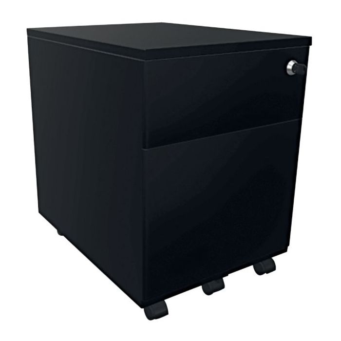 Caisson mobile métal 3 tiroirs Elyos plateau noir/corps noir Caissons pour bureau
