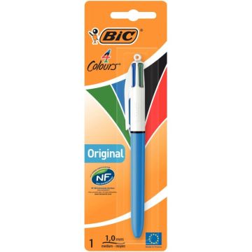Blister de 1 stylo bille 4 Couleurs pointe moyenne