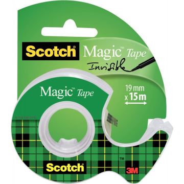 Rouleau adhésif invisible Scotch Magic sur dévidoir 19mm x 15 m