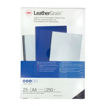 Paquet de 25 couvertures grain cuir 250 gr/m² format A4 noir
