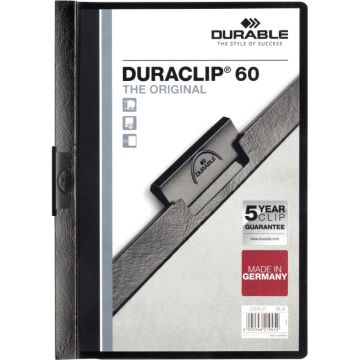 Paquets de 5 chemises duraclip 6mm noir